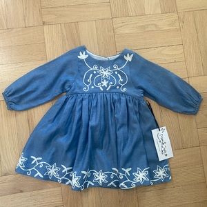 Cotton embroidered chambray dress